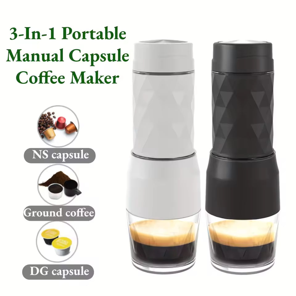 3-in-1 Portable Coffee Machine – Manual Espresso Maker